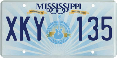 MS license plate XKY135
