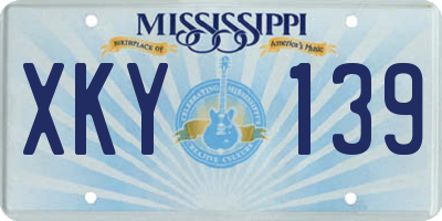 MS license plate XKY139