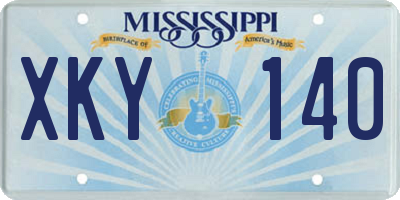MS license plate XKY140