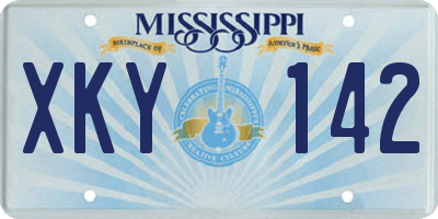 MS license plate XKY142