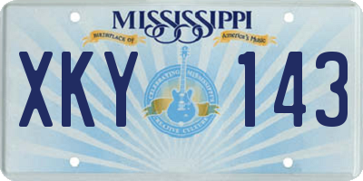 MS license plate XKY143