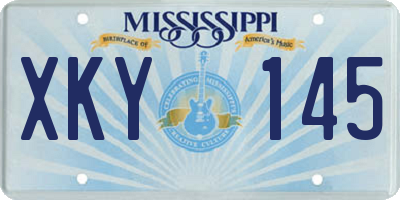 MS license plate XKY145