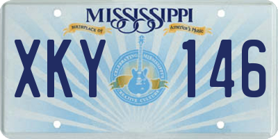 MS license plate XKY146