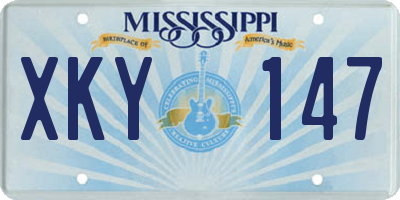 MS license plate XKY147