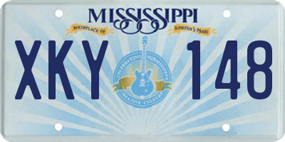 MS license plate XKY148