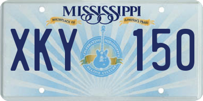MS license plate XKY150