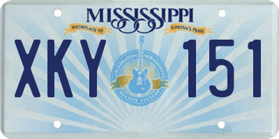 MS license plate XKY151