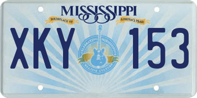 MS license plate XKY153