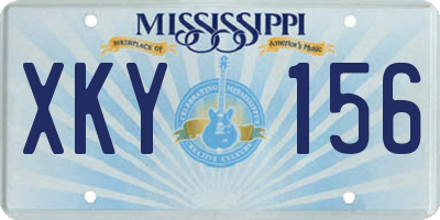 MS license plate XKY156