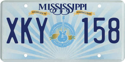 MS license plate XKY158