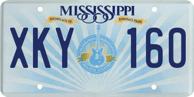 MS license plate XKY160