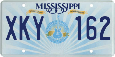MS license plate XKY162