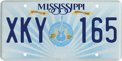 MS license plate XKY165