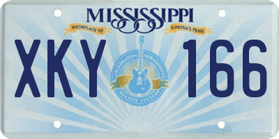 MS license plate XKY166