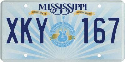 MS license plate XKY167