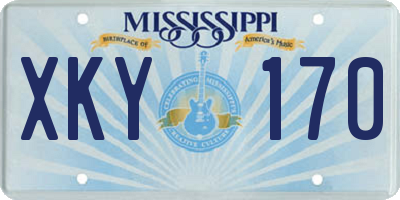 MS license plate XKY170
