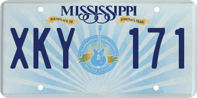 MS license plate XKY171