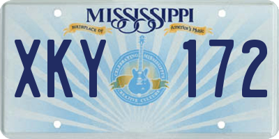 MS license plate XKY172