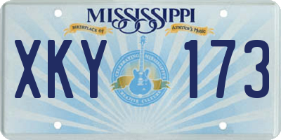 MS license plate XKY173