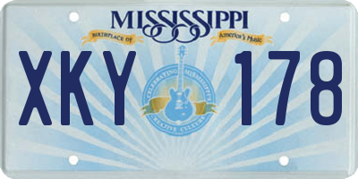 MS license plate XKY178