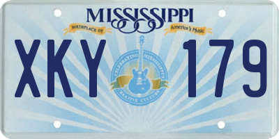 MS license plate XKY179