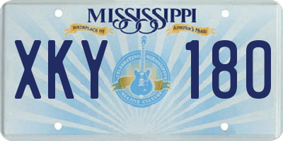 MS license plate XKY180