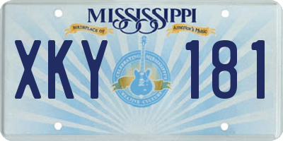 MS license plate XKY181