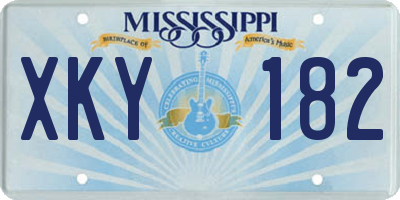 MS license plate XKY182