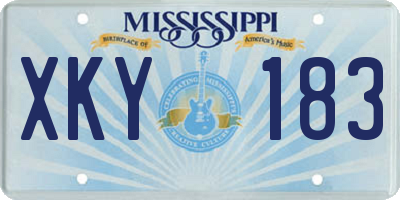 MS license plate XKY183