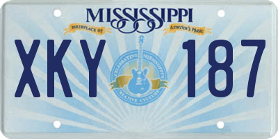 MS license plate XKY187