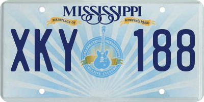 MS license plate XKY188