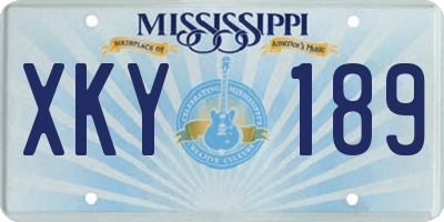 MS license plate XKY189