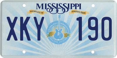 MS license plate XKY190
