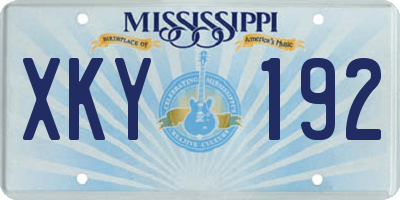 MS license plate XKY192