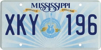 MS license plate XKY196