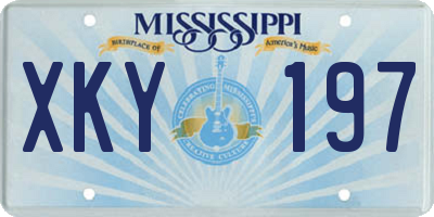 MS license plate XKY197