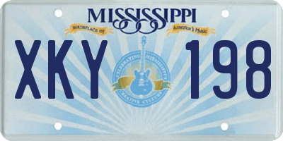 MS license plate XKY198