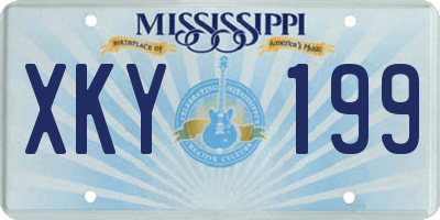 MS license plate XKY199