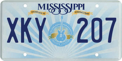 MS license plate XKY207