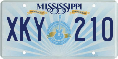 MS license plate XKY210