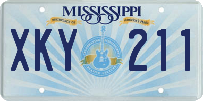 MS license plate XKY211