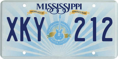 MS license plate XKY212