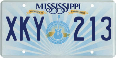 MS license plate XKY213