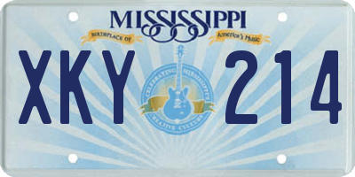 MS license plate XKY214