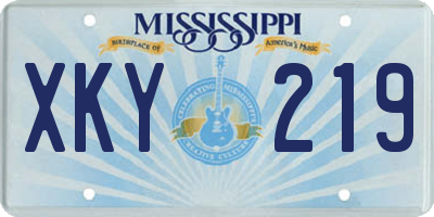 MS license plate XKY219