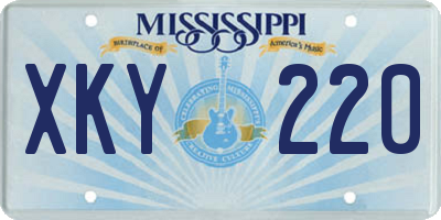 MS license plate XKY220