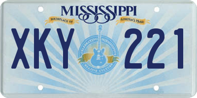 MS license plate XKY221