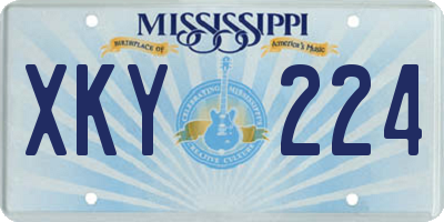MS license plate XKY224