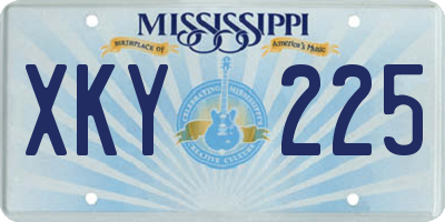 MS license plate XKY225