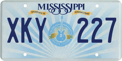 MS license plate XKY227